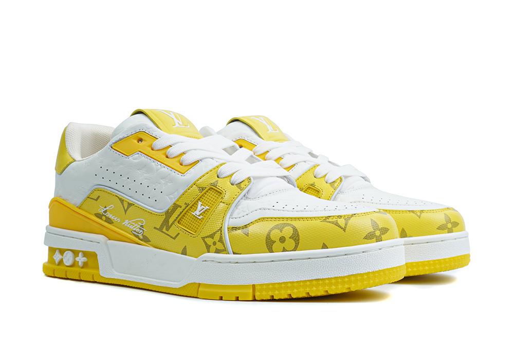 Pkgod Louis Vuitton TrainerWhite Yellow Monogram retail materials ready to ship